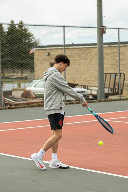 Tennis player on an outdoor court